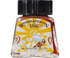 Winsor &amp; Newton Sunshine Geltona piešimo rašalas, 14 ml, Uniw