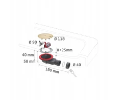 Wirquin Slim+ dušo latakas, Ø90, auksinis 30724969