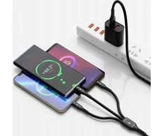 WiWU - Starlink serijos duomenų kabelis Wi-045E 3w1 USB A į USB C, Micro USB, Lightning 3,1A 1m - juodas