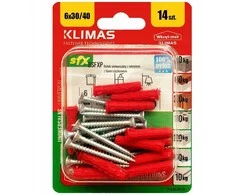 Grąžtas Klimas Įvaras Wkret-Met SFXP, universalūs, 6 mm x 30 mm, 14 vnt.