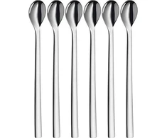WMF „Nuova“ ilgų gėrimų šaukštelių rinkinys, 6 dalys, 22 cm, kokteilinis šaukštelis, „Cromargan“ nerūdijantis plienas, poliruotas, galima plauti indaplovėje