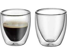WMF Rinkinys WMF Kult dvigubos sienelės espreso stiklinės, 2 vnt., A 6,5 cm, V 80 ml, termo stiklas, atsparus karščiui, galima plauti indaplovėje