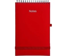 Woko Nas Notes A5 Vivella na spirali su gumką raudona