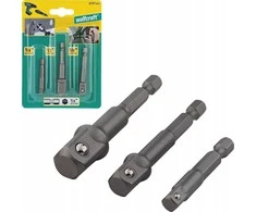 Wolfcraft 1 rinkinys 3 veržliarakčio adapterių 1/2, 3/8 colio, 1/4 colio, 6 taškų kotas