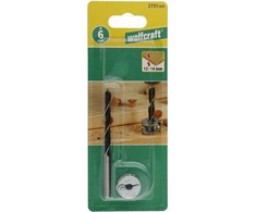 Wolfcraft grąžtas 6 mm kaiščio grąžtas + Wolfcraft stabdis