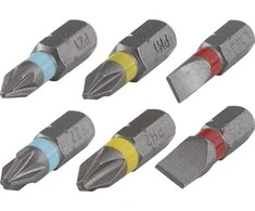Sukimo antgalių kompl. Wolfcraft; SL/PH/PZ; 7 vnt.