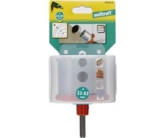Grąžtas 4 dalių gręžimo karūnėlių rinkinys Wolfcraft 3478000; 33/53/73/83 mm