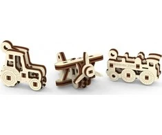 Dėlionė WOODEN CITY 3D Medinis Puzzlių Rinkinys Transporto Modeliai
