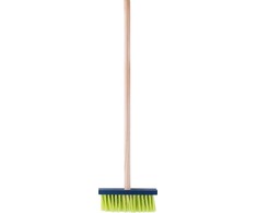 Woody 91887 Medinis / plastikinis sodo įrankis - šluota (100 cm) vaikams nuo 3 metų geltona/raudona