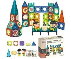 Magnetinis konstruktorius WOOPIE pilies rinkinys 98 vnt