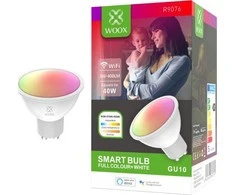 Lemputė LED GU10, 230V, 5.5W, 400lm, 2700K - 6500K, CCT, RGB, išmanioji Wi-Fi, valdoma programėle, TUYA, WOOX
