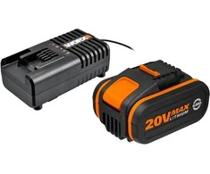 WORX akumuliatoriaus ir greitojo įkroviklio rinkinys 20 V 4 Ah Li-Ion WA3604