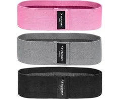 Wozinsky rinkinys iš 3x audinio atsparumo juostų Atsparios mini juostos jogai Crossfit Fitness (WFB-01)