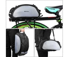 Wozinsky Bike Pannier Bag with Shoulder Strap 13L Juodas (WBB1BK)