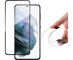 Wozinsky Full Cover Flexi Nano Glass Hybrid ekrano apsauga su rėmeliu Samsung Galaxy S21+ 5G (S21 Plus 5G) juodos spalvos