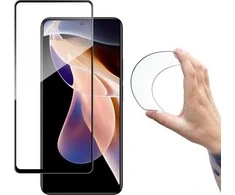 Wozinsky Full Cover Flexi Nano Glass plėvelė Apsauginis stiklas su rėmeliu Xiaomi Redmi Note 11 Pro + / 11 Pro Transparent