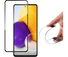Wozinsky Full Cover Flexi Nano Glass Hybrid ekrano apsauga su rėmeliu Samsung Galaxy A72 4G juodos spalvos