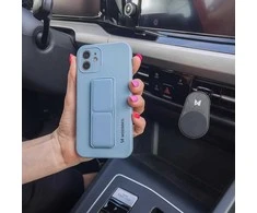 Dėklas Wozinsky Wozinsky Knickstand Case Lankstus silikono atveju su "iPhone 12 Pro stendas Max geltona