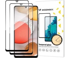 Wozinsky 2x Apsauginis stiklas Full Glue Super Tough ekrano apsauga Full Coveraged su rėmeliu Case Friendly Samsung Galaxy A42 5G juodos spalvos