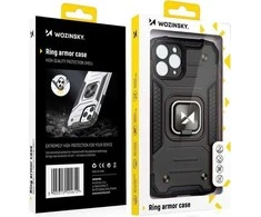 Wozinsky Dėklas šarvuotas dėklas iPhone 14 magnetiniam laikikliui Ring Armor sidabrinė