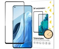 „Wozinsky Apsauginis stiklas Full Glue Super Tough“ ekrano apsauga, pilnai padengta rėmeliu, tinkamas dėklas „Oppo Reno7 Pro 5G“ juodas