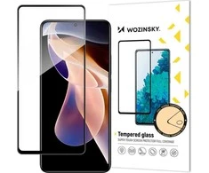 Wozinsky super kietas pilnai klijuojamas grūdintas stiklas su rėmeliu, skirtas Xiaomi Redmi note 11 pro + / 11 pro juodas (juodas)