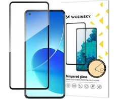 Wozinsky Apsauginis stiklas Full Glue Super Tough ekrano apsauga Full Coveraged su rėmeliu Case Friendly Oppo Reno6 4G juodos spalvos