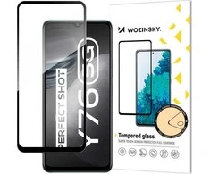 „Wozinsky Apsauginis stiklas Full Glue Super Tough“ ekrano apsauga, pilnai padengta rėmeliu, tinkamas dėklui „Vivo Y76 5G / Y76s / Y74s juodas“