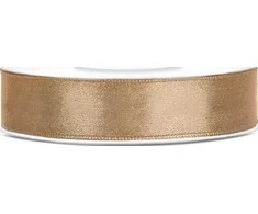 Party Deco Šviesiai auksinės spalvos satino juostelė 12 mm