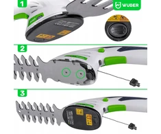 Cordless 2-in-1 hedge and grass trimmer 7.2 V, cutting width 120 mm, USB-C W23320 WUBER
