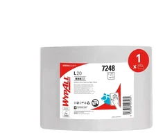 WYPALL Valymo šluostė ritinyje WYPALL L20 General Clean, 2 sluoksnių, 380 m, 1000 lapelių, baltos