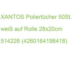 XANTOS Poliertücher 50St. baltas auf Rolle 28x20cm