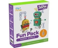 myFirst 3dPen Make Filaments Fun Pack Robot World- komplektas kreatywny do długopisu 3dPen: 5 szablonów, 17 wkładów PCL (34 m), moduł auta pull-back, arkusz termoplastyczny