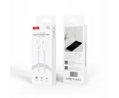 XO kabelis NB-Q260A PD USB-C - USB-C 1m baltos spalvos 60W