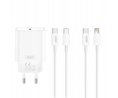 Įkroviklis XO kroviklis jungiama į tinklą CE32 PD 20W 1x USB-C balta + kabelis USB-C - USB-C