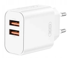 XO sieninis įkroviklis CE34 2x USB 2,4A baltas + USB-C laidas