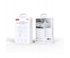XO kroviklis jungiama į tinklą CE36 PD 45W 1x USB-C 1x USB balta + kabelis USB-C - USB-C