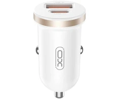 XO automobilinis įkroviklis CC56 PD 30W QC 1x USB 1x USB-C baltas