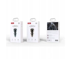 XO automobilinis įkroviklis CC60 60W 1x USB 1x USB-C juodas