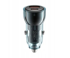 XO automobilinis įkroviklis CC60 60W 1x USB 1x USB-C mėlynos spalvos