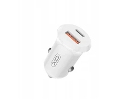 XO automobilinis įkroviklis CC69 PD 30W QC 1x USB 1x USB-C baltas