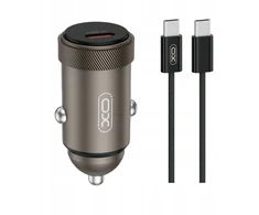 XO automobilinis įkroviklis CC70 PD 30W 1x USB-C juodas + laidas USB-C – USB-C