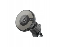 XO automobilinis laikiklis magnetinis CX025 su wireless inductive charger 15W juodos spalvos air vent