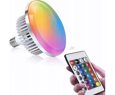 Xrec lempos lemputė LED apšvietimas RGB RA>90 150W 1200W, skirtas E27 sriegiui + NUOTOLINIO VALDYMAS