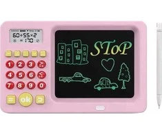 Xrec Piešimo planšetės LCD lenta 5,2 colių spalvota piešimo lenta + skaičiuotuvas / rožinė
