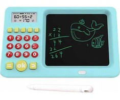 Xrec Piešimo planšetė LCD rašymo lenta 5,2'' Spalvota braižymo lenta + skaičiuotuvas / Mėlyna