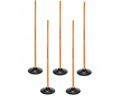 Yakimasport Slalomo kliūčių ruožas 160cm stulpeliai + 1.5kg pagrindas Oranžinė 100866