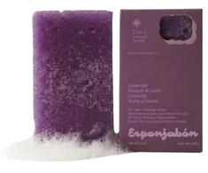 Esponjabon Lavander maitinantis muilas ir kempinė 2-į-1 veidui ir kūnui, 120 g