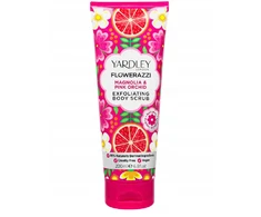 Yardley Flowerazzi Magnolia &amp; Rožinė Orchid Exfoliating Body Scrub, 200 ml