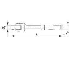 Rankena su šarnyru Yato YT-1242; 1/2''; 457 mm